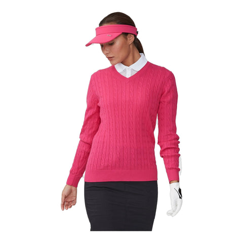 Cable Pullover Fuchsia Damen