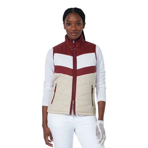 Blockstriped Padded Weste Damen