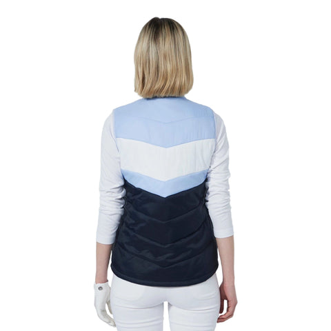 Blockstriped Padded Weste Damen