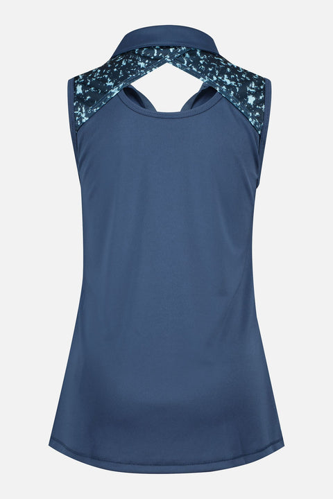 G Printed SL Polo Navy Damen
