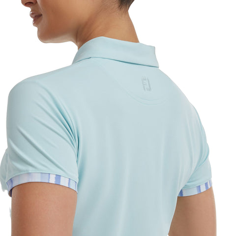 Watercolour Trim Pique Poloshirt Damen
