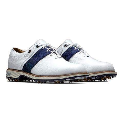 DJ Premiere Weiß/Blau/Grün Harris Tweed Golfschuhe Herren