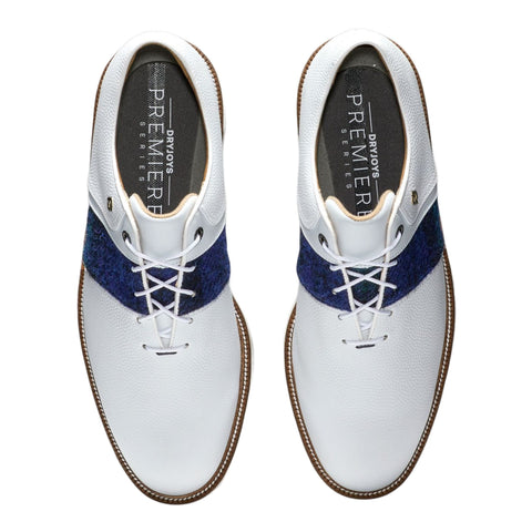 DJ Premiere Weiß/Blau/Grün Harris Tweed Golfschuhe Herren
