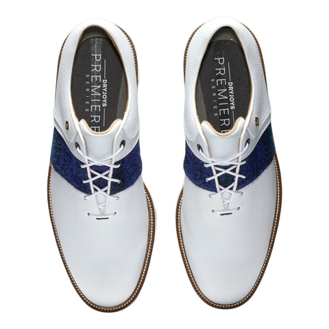 DJ Premiere Weiß/Blau/Grün Harris Tweed Golfschuhe Herren
