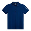 Marineblaues Herren-Poloshirt von J. Lindeberg mit Logo-Details