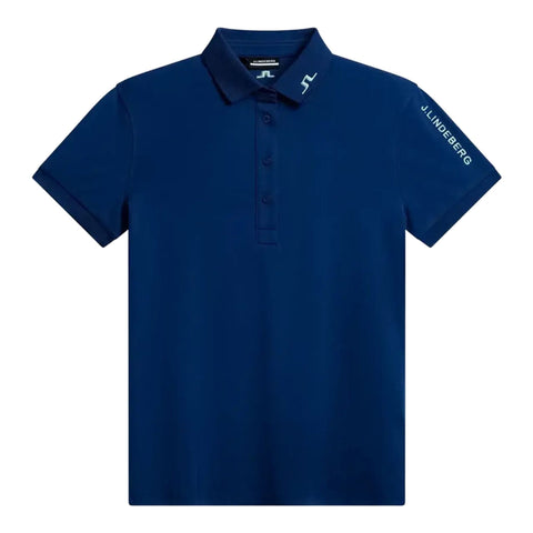 Marineblaues Herren-Poloshirt von J. Lindeberg mit Logo-Details
