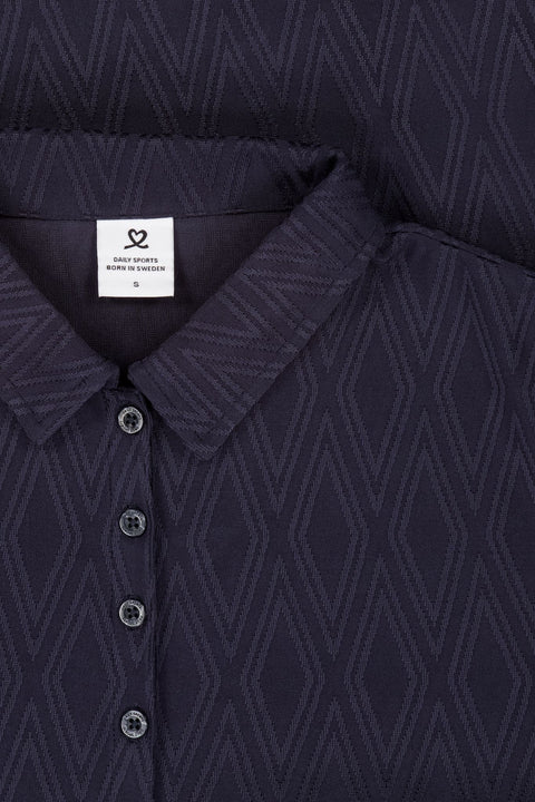 Graphic Jaquard Langarm Polohemd Herren