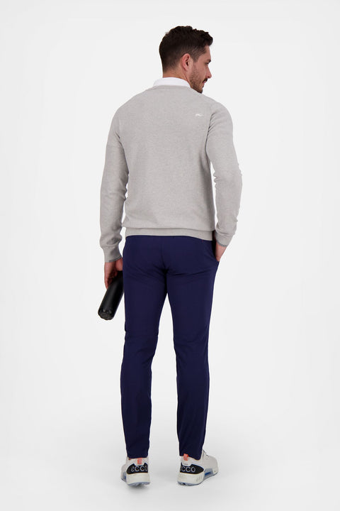 Pullover V-Ausschnitt Kirk M Silver Fog Melange Herren