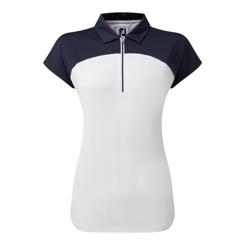 Capsleeve Colour Block Poloshirt Damen