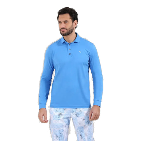 Alzato Langarm Polo Shirt Herren
