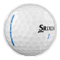 Weißer Golfball der Marke Srixon mit blauem Streifen und Nummer 1