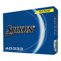 Srixon AD333 Golfbälle in gelber Verpackung mit blauem Design