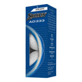 Srixon AD333 Golfball in weißer Verpackung mit technischen Produktdetails