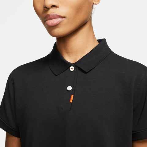 W SS Polo-Kleid Black Damen