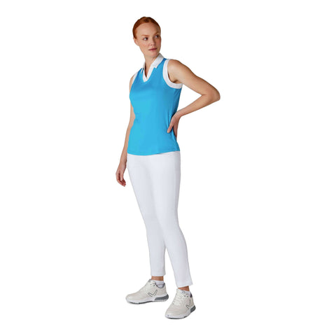 Sleeveless Colorblock Polo Damen