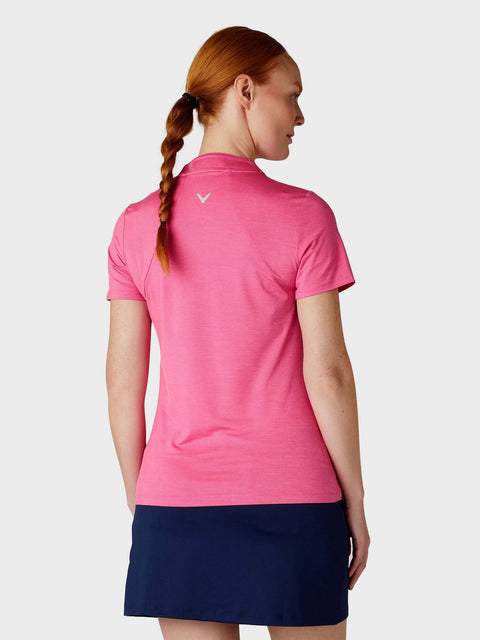Short Sleeve Tonal Heather Polo Damen