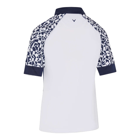 Two Tone Geo Halbarm Poloshirt Damen