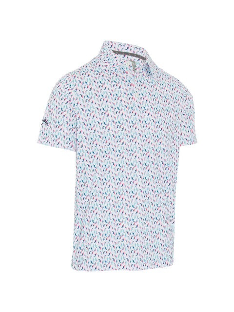 All Over Birdie Print Golf Polo Herren
