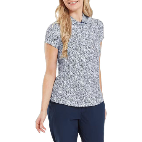 Animal Print Kappenarm Lisle Poloshirt