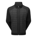 Schwarze gesteppte Herrenjacke mit Stehkragen und Reißverschluss