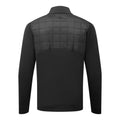 Schwarze gesteppte Herrenjacke mit zweifarbigem Design und Stehkragen