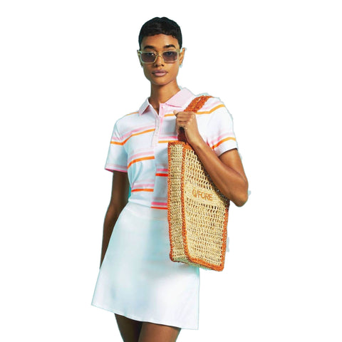 Offset Gradient Stripe Tech Polo Damen