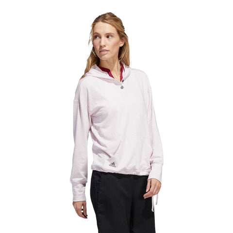 Essentials Slub Hoodie Almost Pink/Weiß Damen