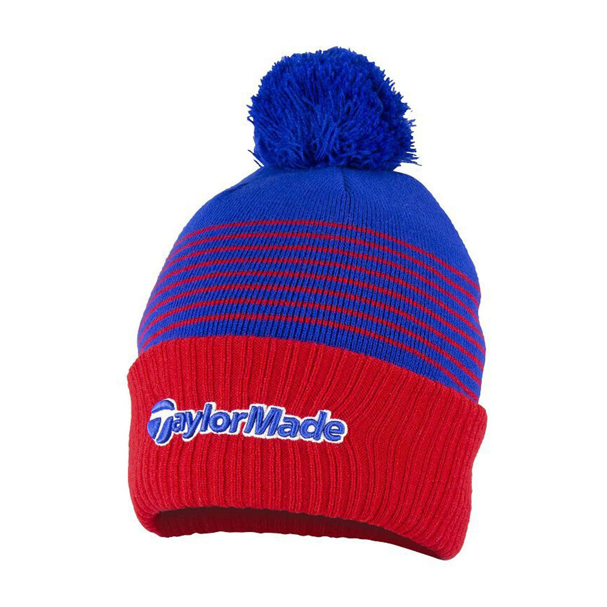 Beanie Bobble Rot/Blau/Weiß