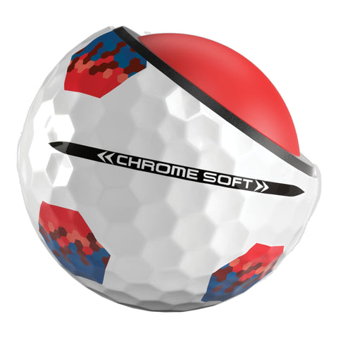 Chrome Soft (22) [12 Balls] Truvis Red/Blue