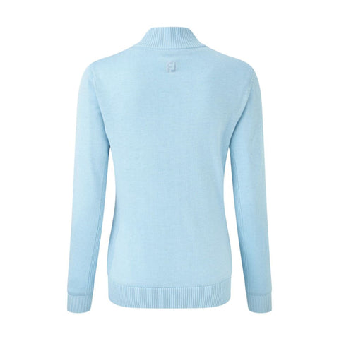 W Full Zip Lined Wool Blend Pullover Sky Blue Damen