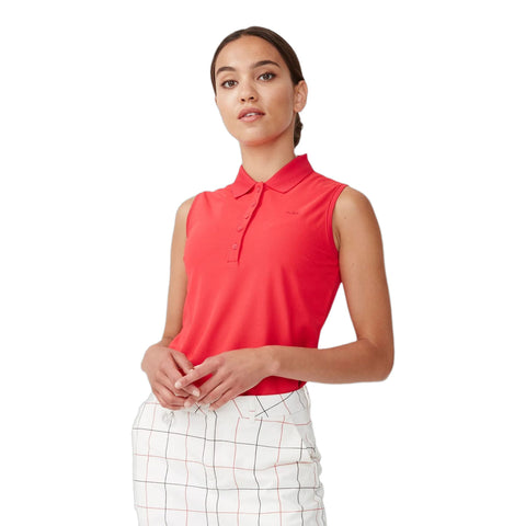 Soft Func Golf Polo Ärmellos Rot Damen Damen