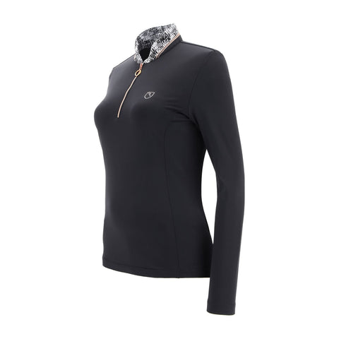 W Allout LS Polo Schwarz