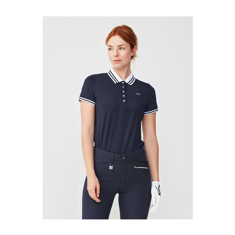 Stripe Polo Navy Damen