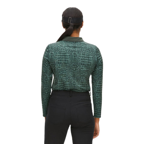 Sia Golf Polo Langarm Green Crocco Damen Damen