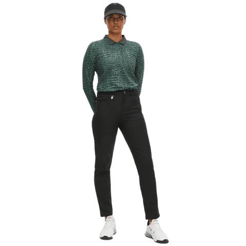 Sia Golf Polo Langarm Green Crocco Damen