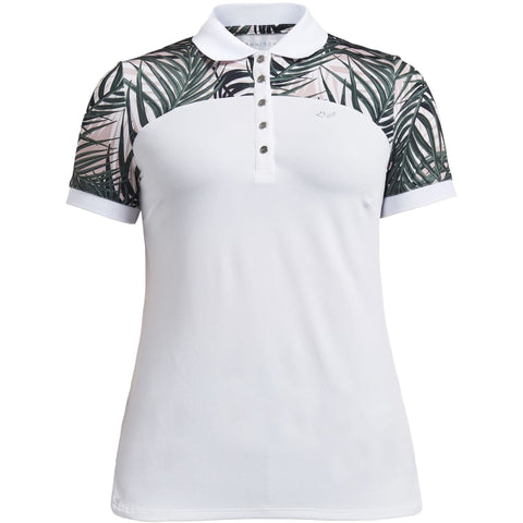 W Element Block SS Polo Palm Pale Pink Damen