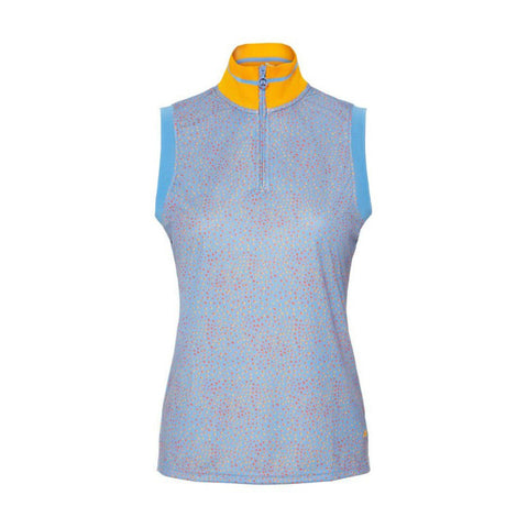 W Audrey-TX Jersey SL Polo Lake Blue Dot Damen