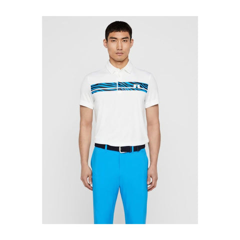 M Clark Print Slim Fit-TX Jersey Polo White