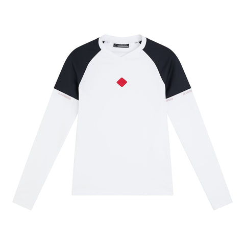 Sianna Golf Polo Langarm Weiß Damen
