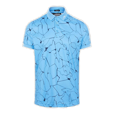 M Tour Tech Reg Fit Print SS Polo Slit Ocean Blue Herren