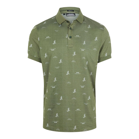 M Glen Regular Fit SS Polo JL Bridge Thyme Green Herren