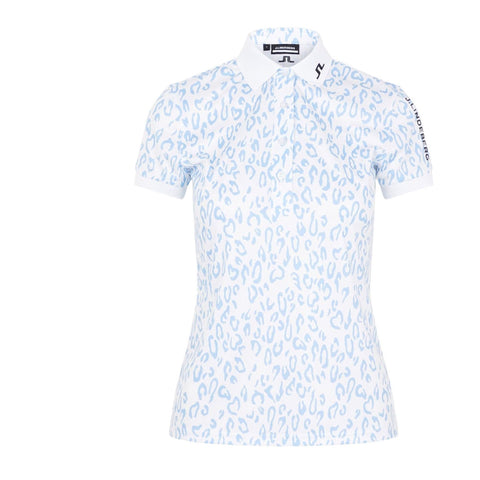 W Tour Tech Print SS Polo Animal Blue White Damen