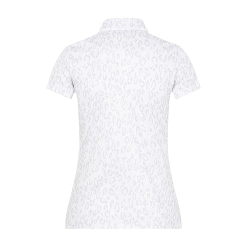 W Cara SS Polo Animal Grey White