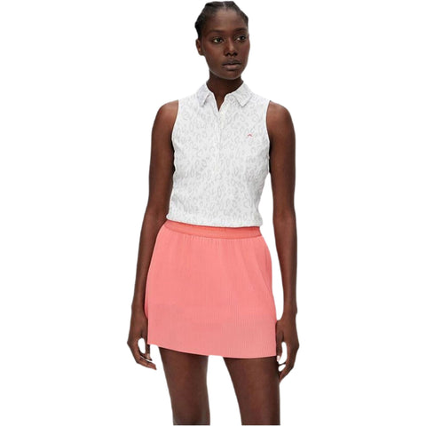 W Dena Polo SL Print Animal Grey White Damen