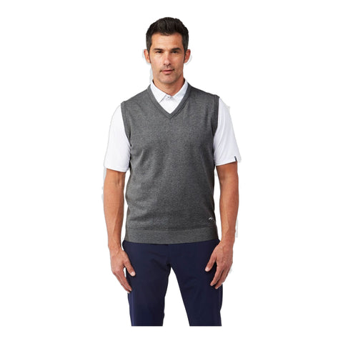 M Kirk V-Neck Vest Steel Greymelange Herren