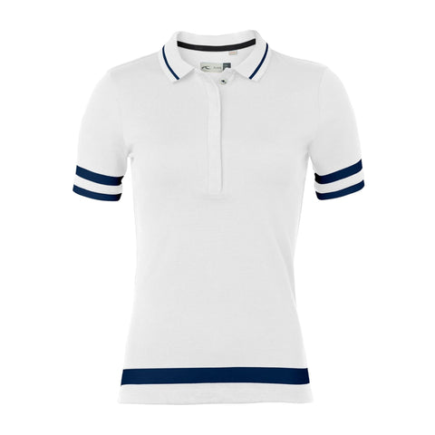 W Tana SS Polo White/Atlanta Blue