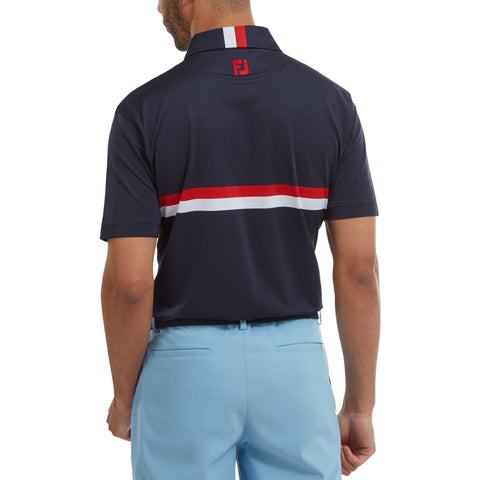Double Chest Band Pique Polo Herren