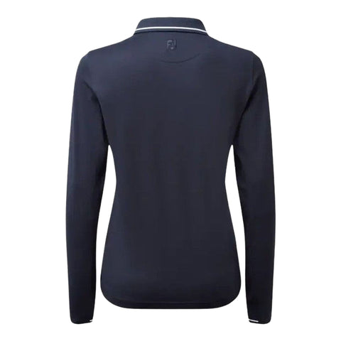 W Polo Thermal Langarm Navyblau Damen