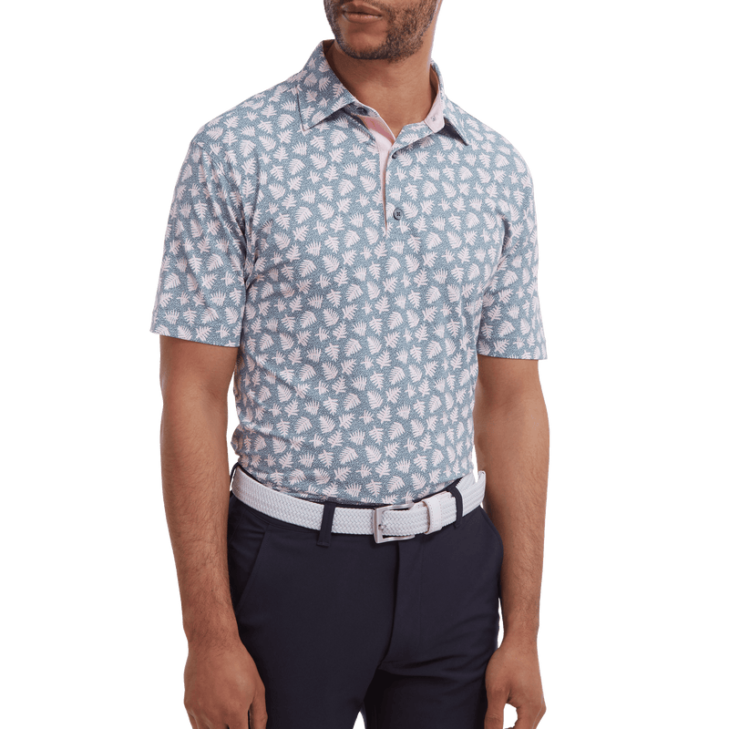 M Polo Shadow Palm Print Pique Graphit/Quartz Pink