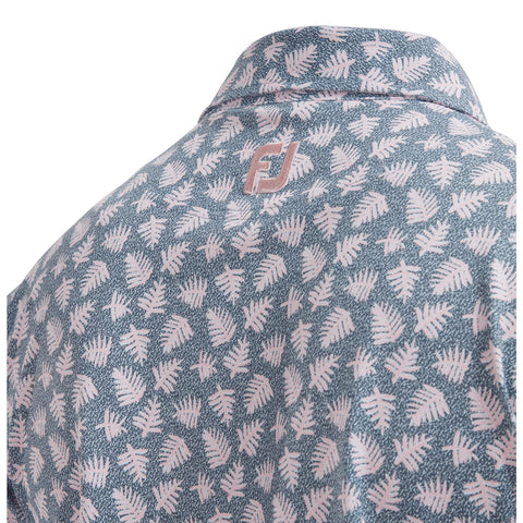 M Polo Shadow Palm Print Pique Graphit/Quartz Pink Herren